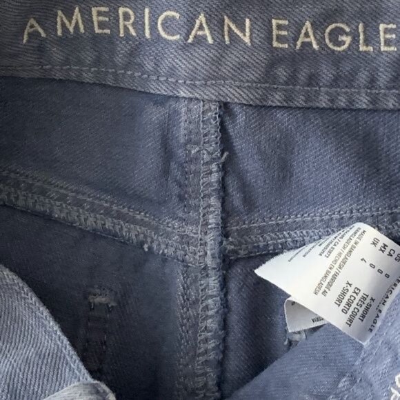 American Eagle Wide Leg Crop Blue Denim Jeans Size 0 X Short - Picture 10 of 11